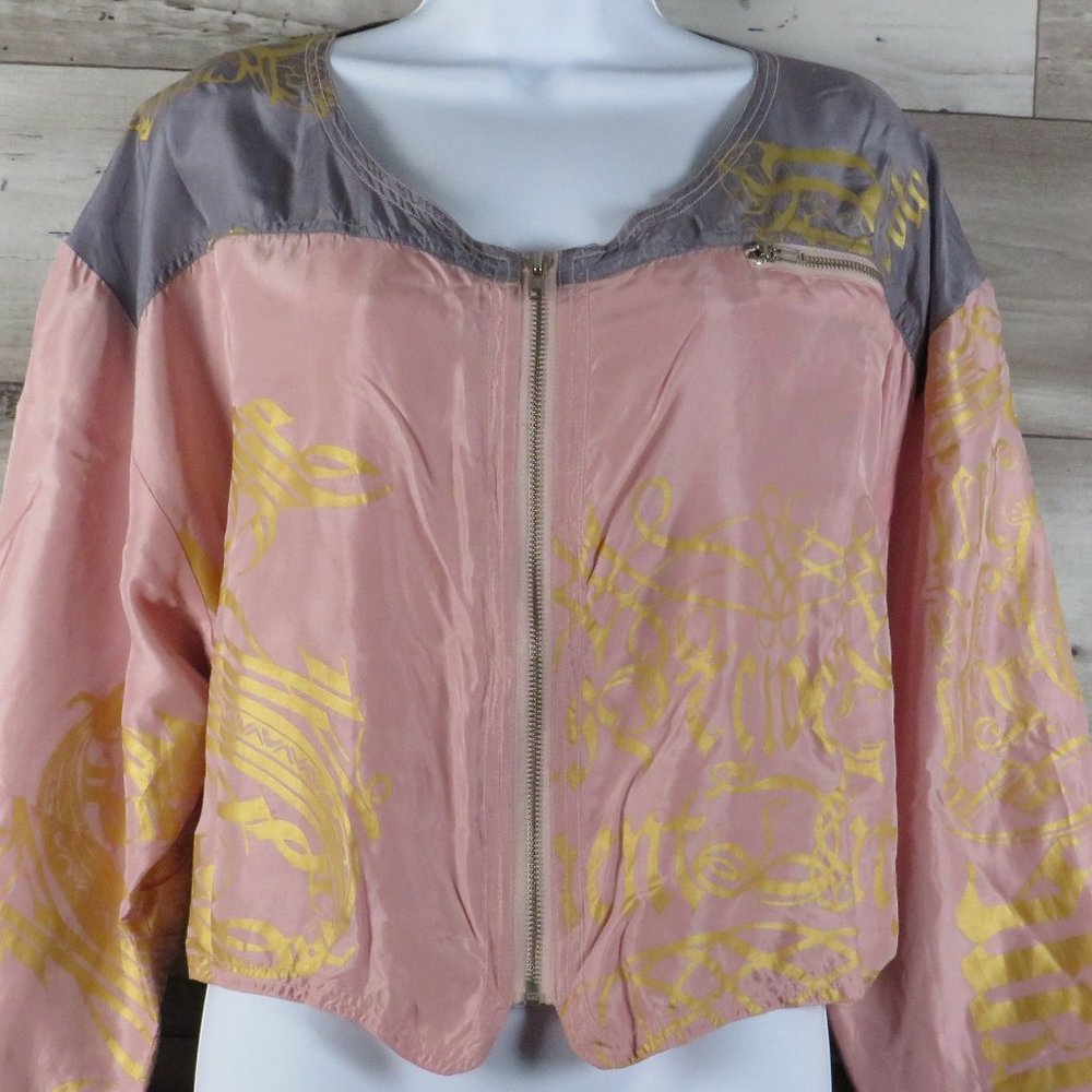 Voice of Europe* Women's Long Sleeve Full Front YKK Zippers 100% Silk Jacket ~ 2